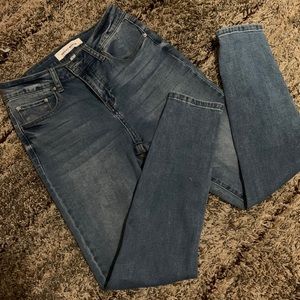 Women Mid Rise Ankle Light Stretch Tight Jeans